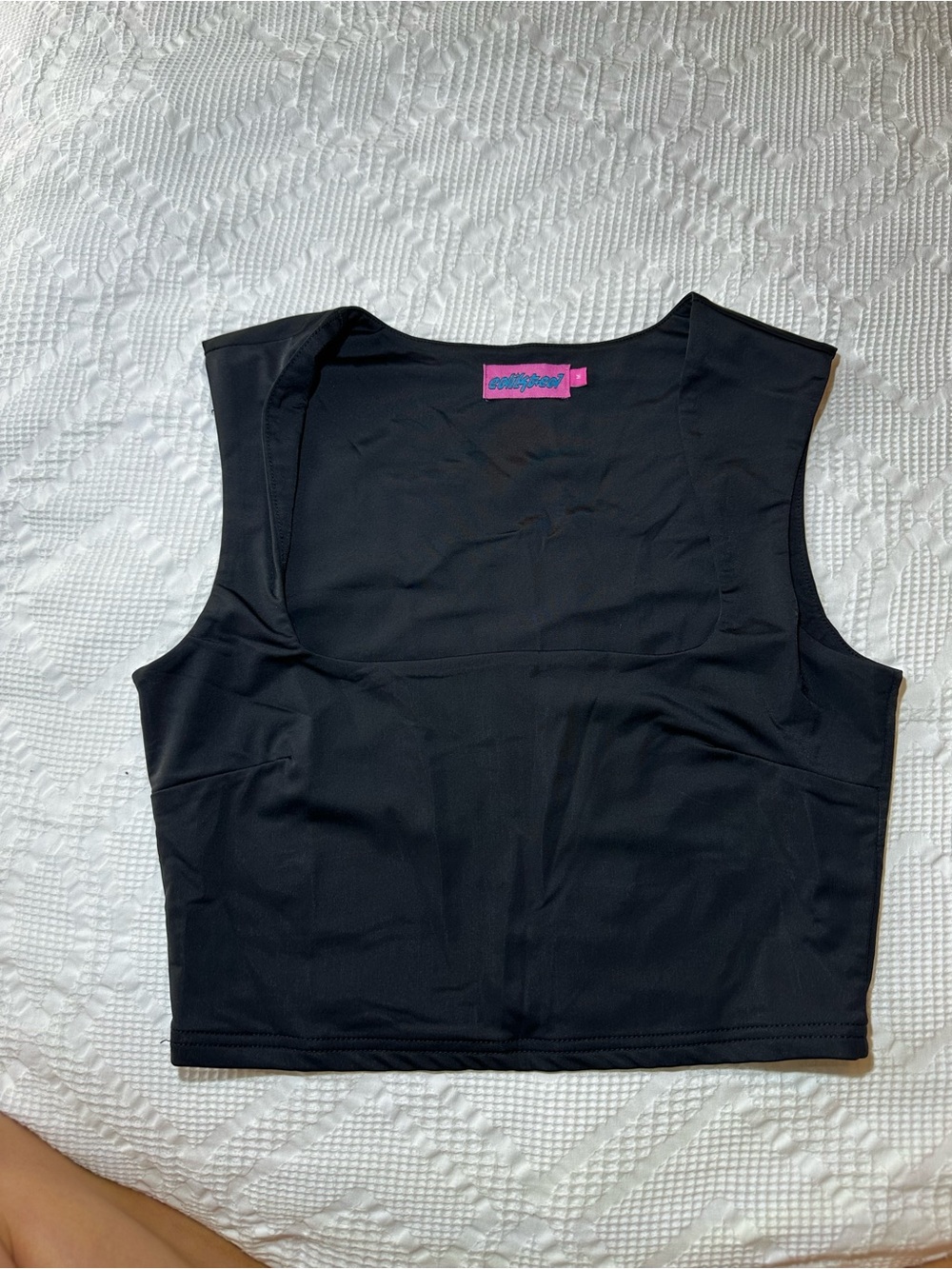 Edikted Essy Square Neck Top in black